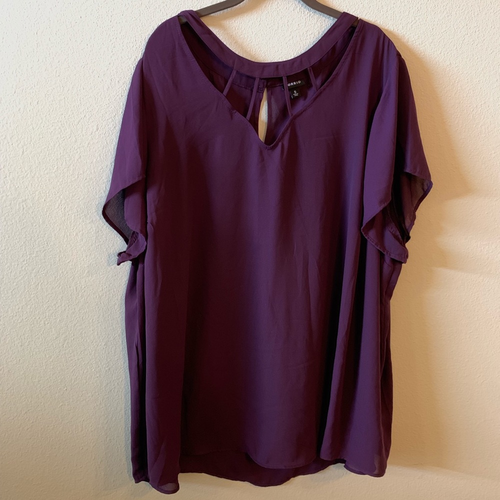 Torrid Purple Cutout Georgette Top - Size 5